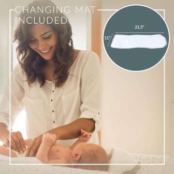 Monaco Large Backpack by Luli Bebe - Designer Modern Vegan Leather Stylish Baby Diaper Bag for Mom, Multipurpose, Roomy, with Changing Pad (Ebony Black)