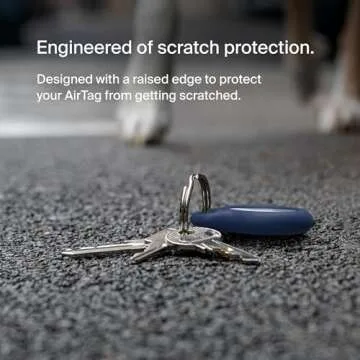 Belkin Apple AirTag Secure Holder with Key Ring, Durable Scratch Resistant Case With Open Face & Raised Edges, 2 count (Pack of 1)