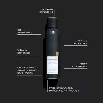 Kristin Ess Hair Brunette Dry Shampoo for Dark + Brown Hair with Vitamin C for all Hair Types - Oil Absorbing + Time Saving Dry Shampoo Powder Spray for all Hair Types, Vegan, 4 fl. oz.