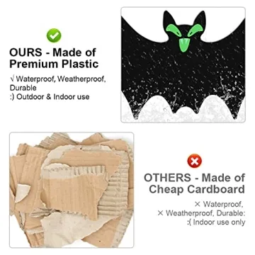 18 Pcs Hanging Bats Halloween Decorations for Outdoor