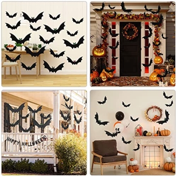 18 Pcs Hanging Bats Halloween Decorations for Outdoor