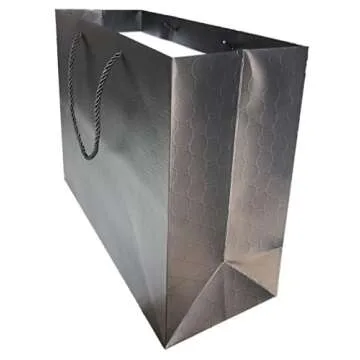 MODEENI Extra Large Gift Bags with Handles Black - 10 Pack - 16x12 Inches - XL Boutique Bags for Small Business - Luxury Paper Shopping Bags - Matte Embossed Finish