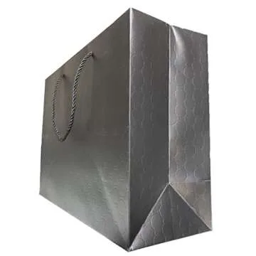 MODEENI Extra Large Gift Bags with Handles Black - 10 Pack - 16x12 Inches - XL Boutique Bags for Small Business - Luxury Paper Shopping Bags - Matte Embossed Finish