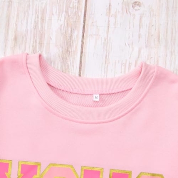 KEKEMI Valentine's Day Sweatshirt For Women Retro XOXO Graphic Sweater Shirts Crewneck Hugs and Kisses Oversized Pullover Top（Pink-164,Small