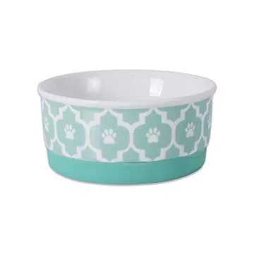 Bone Dry Lattice Collection Pet Bowl & Canister, Small Set, 4.25x2", Aqua, 2 Count