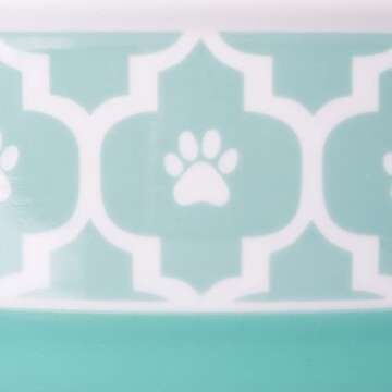 Bone Dry Lattice Collection Pet Bowl & Canister, Small Set, 4.25x2", Aqua, 2 Count