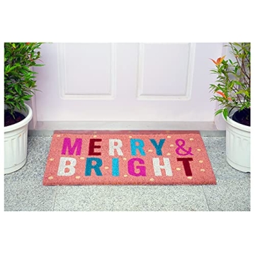 Calloway Mills AZ107561729 Pink Merry & Bright Doormat 17" x 29"