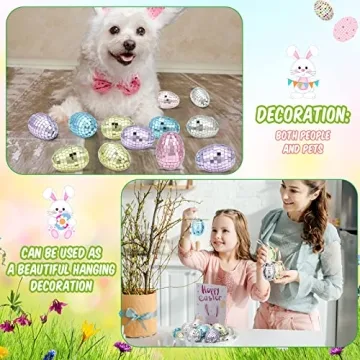 Hungdao 24 Pcs Mirrored Easter Eggs for Celebrations