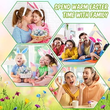 Hungdao 24 Pcs Mirrored Easter Eggs for Celebrations