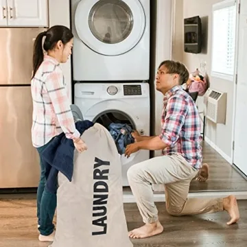 Washable Drawstring Laundry Bags for College and Travel