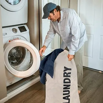 Washable Drawstring Laundry Bags for College and Travel