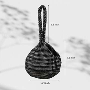 Framendino Triangle Purse Sparkly Clutch Evening Bags Fashion Handbag Luxury Zipper Wristlet Pouch f...