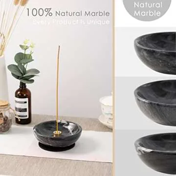 Elegant Fasolahome Natural Marble Incense Holder for Relaxation