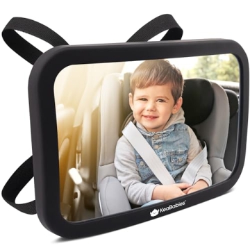 Large Shatterproof Baby Car Mirror - Safety Baby Car Seat Mirror - Baby Car Mirror for Back Seat Rea...