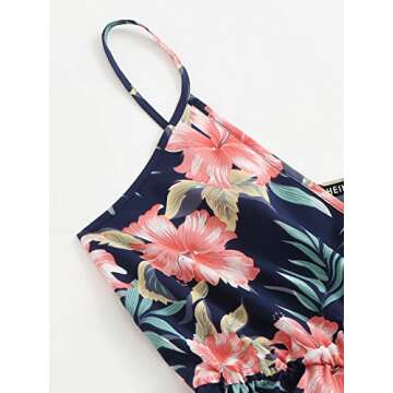 Floral Print Sleeveless Cami Wide Leg Romper Women