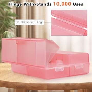 FYY Daily Pill Organizer,7 Compartments Portable Pill Case Travel Pill Organizer,[Folding Design] Large Pill Box for Purse Pocket to Hold Vitamins,Cod Liver Oil,Supplements and Medication-Clear Red