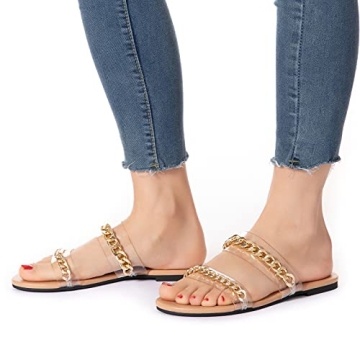 N.N.G Women's Braided Leather Flip Flops Comfortable Summer Sandals