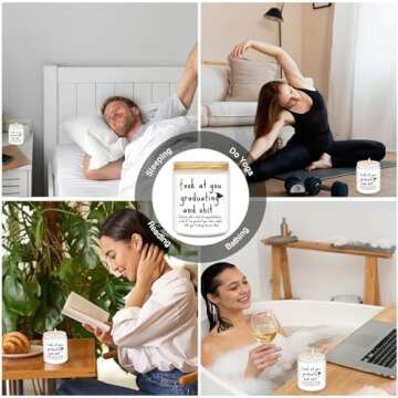 Graduation Gifts, Funny Graduation Gifts for Her Him, Best Grad High School Congratulations College Masters PhD Degree Nurse Graduation Gifts for Women, Men - Lavender Scented Candles