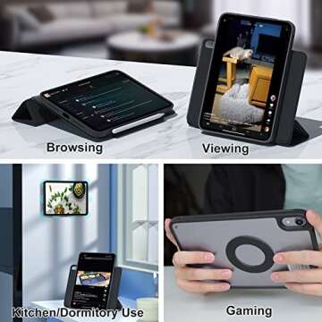 ZENLU iPad Mini 6 Case with Removable Folio Cover