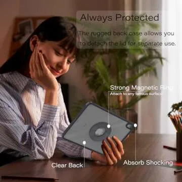 ZENLU iPad Mini 6 Case with Removable Folio Cover