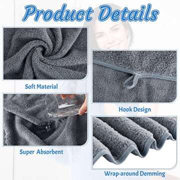 Reginary Microfiber Bath Towels Set 4 Pack Soft Bath and 4 Pack Hand Towels 4 Pack Washcloths Microfiber Coral Velvet Highly Absorbent Quick Dry Sets for Fitness Bathroom