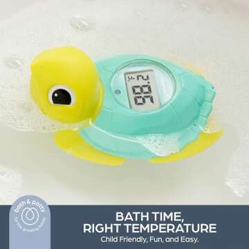Dreambaby Baby Bath & Room Thermometer - Floating Turtle Toy for Water Temperature Monitoring - Turt...