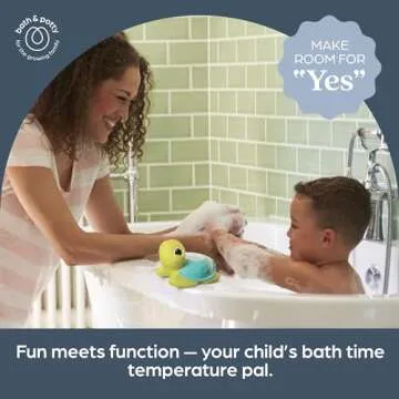 Dreambaby Baby Bath & Room Thermometer - Floating Turtle Toy for Water Temperature Monitoring - Turtle Temperature Monitoring for Newborns, Infants, and Toddlers with Fahrenheit Display
