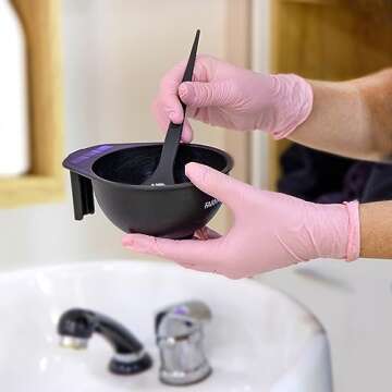 Comfy Package [100 Count Pink Nitrile Disposable Gloves - Latex Free and Rubber Free, Non-Sterile Po...