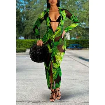 Sheer Mesh Bodycon Dress for Night Out and Beach Fun