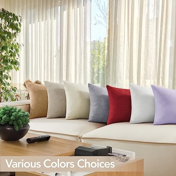 Deconovo Faux Linen Look Pillow Covers 18x18 Set of 4