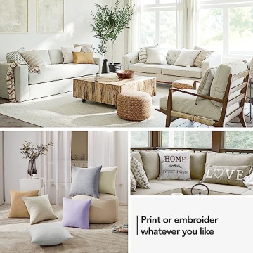 Deconovo Faux Linen Look Pillow Covers 18x18 Set of 4