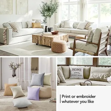 Deconovo Faux Linen Look Pillow Covers 18x18 Set of 4