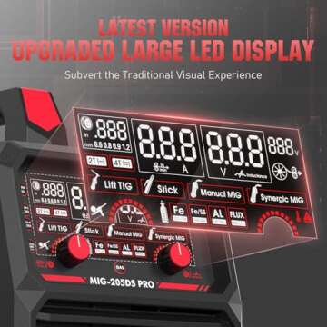 YESWELDER MIG-205DS PRO MIG Welder, 200Amp 110/220V Dual Voltage MIG Welding Machine, 5 in 1 Gas MIG...