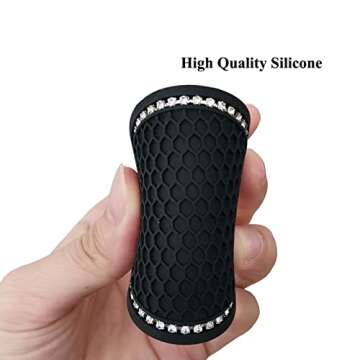 2 Car Cup Holder Coaster and 1 Crystal Rhinestone Engine Push Start Stop Button Cover Decoration, Interior Accessories for Women, Sticker Bling Ignition Ring