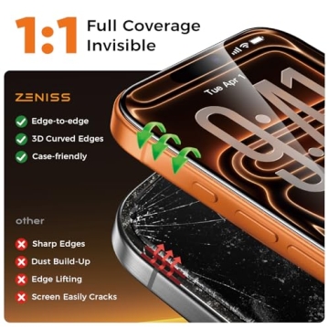 NeverBreak iPhone 17 Pro Max Screen Protector - 12FT Protection