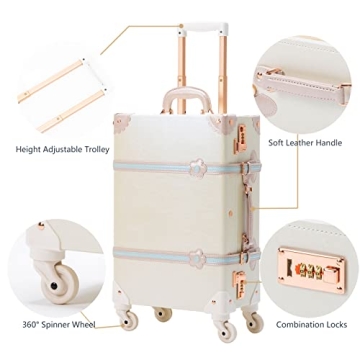 COTRUNKAGE Vintage 3 Piece Luggage Set for Stylish Travel