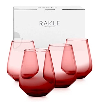 Elegant RAKLE Wine Glasses Set of 4 for Wine Lovers