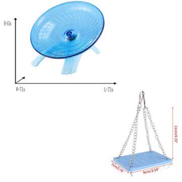 Tfwadmx Small Animal Swing Toys, Hamster Exercise Wheel for Syrian Hamster Rat Gerbil Guinea Pig Chipmunk Mouse Hedgehog