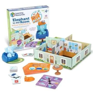 Learning Resources Elephant in The Room Positional Word Activity Set, Educational Games, Sight Word Games, Board Games for Kids, Ages 4+, Birthday Gifts for Boys and Girls