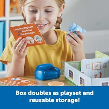 Learning Resources Elephant in The Room Positional Word Activity Set, Educational Games, Sight Word Games, Board Games for Kids, Ages 4+, Birthday Gifts for Boys and Girls