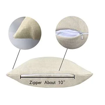 O BOSSTOP 4PCS Customizable Linen Pillow Cases for Decor