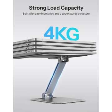 OMOTON Laptop Stand for Desk, Ergonomic Adjustable Computer Stand Aluminum Portable Desktop Laptop Riser Holder for MacBook Air Pro, Dell, HP and All Tablets Up to 15.6", Dark Silver