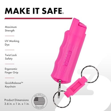 SABRE Pepper Spray with Quick Release Keychain for Easy Carry