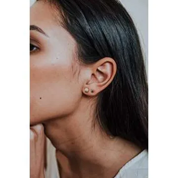 Gold Plated Dot Stud Earrings for Everyday Wear
