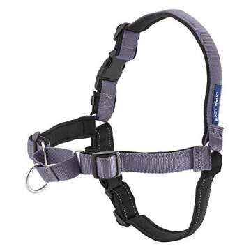PetSafe Easy Walk Deluxe Dog Harness, No Pull Dog Harness – Perfect for Leash & Harness Training – Stops Pets from Pulling and Choking on Walks – Medium, Steel