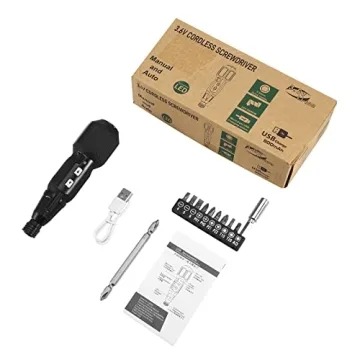 AMIR 3.6V Cordless Electric Screwdriver with LED Light USB Charging