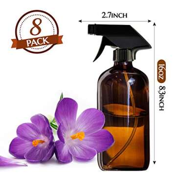 2Oz Glass Spray Bottles 30 Pack, Hoa Kinh Small Amber Spray Bottles