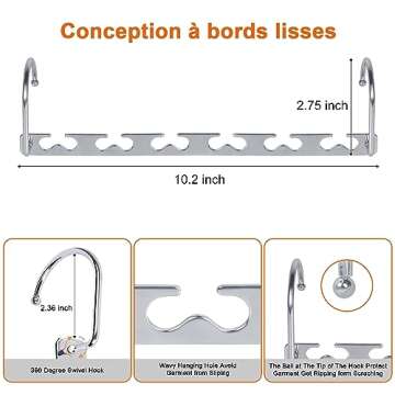 Magic Clothing Hangers Space Saving Sturdy Metal Hangers Wardrobe Closet Organizer Space Saving Hanger Pack of 8 Cascading Hangers
