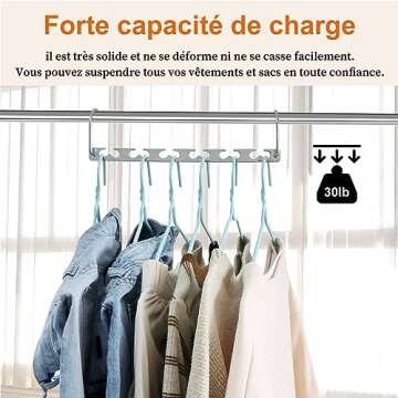 Magic Clothing Hangers Space Saving Sturdy Metal Hangers Wardrobe Closet Organizer Space Saving Hanger Pack of 8 Cascading Hangers