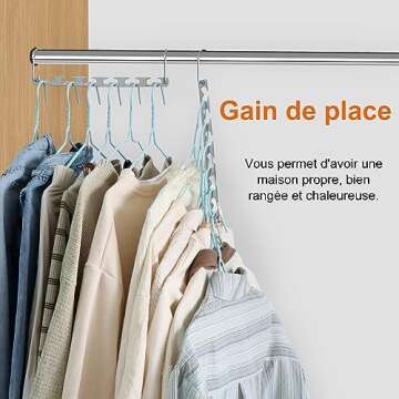 Magic Clothing Hangers Space Saving Sturdy Metal Hangers Wardrobe Closet Organizer Space Saving Hanger Pack of 8 Cascading Hangers